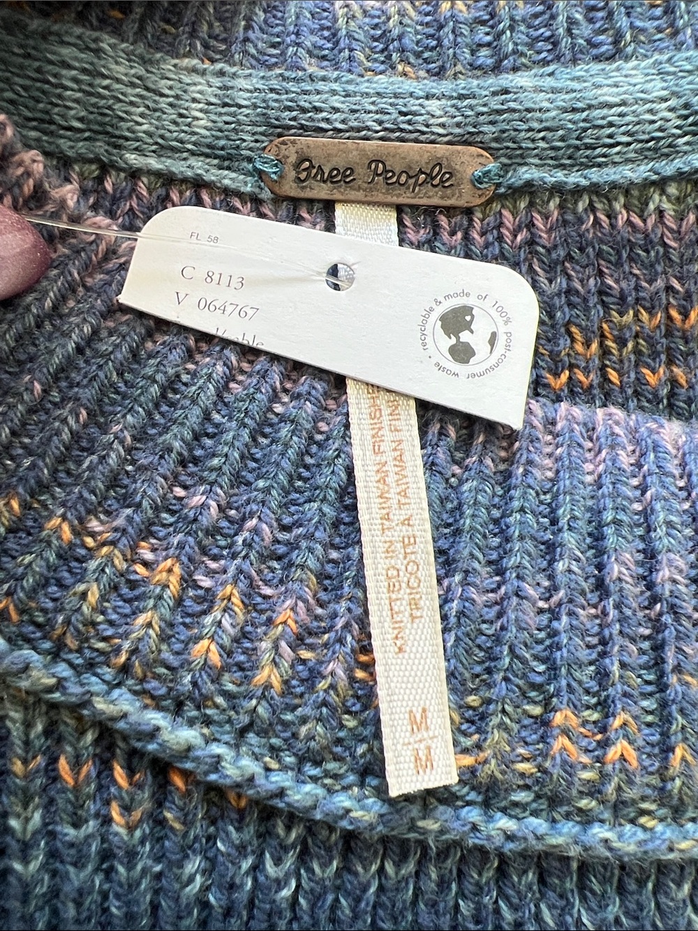 NWT Free People Women's Easy Street Space Dye Pullover Oversize Sweater Medium - Picture 8 of 8